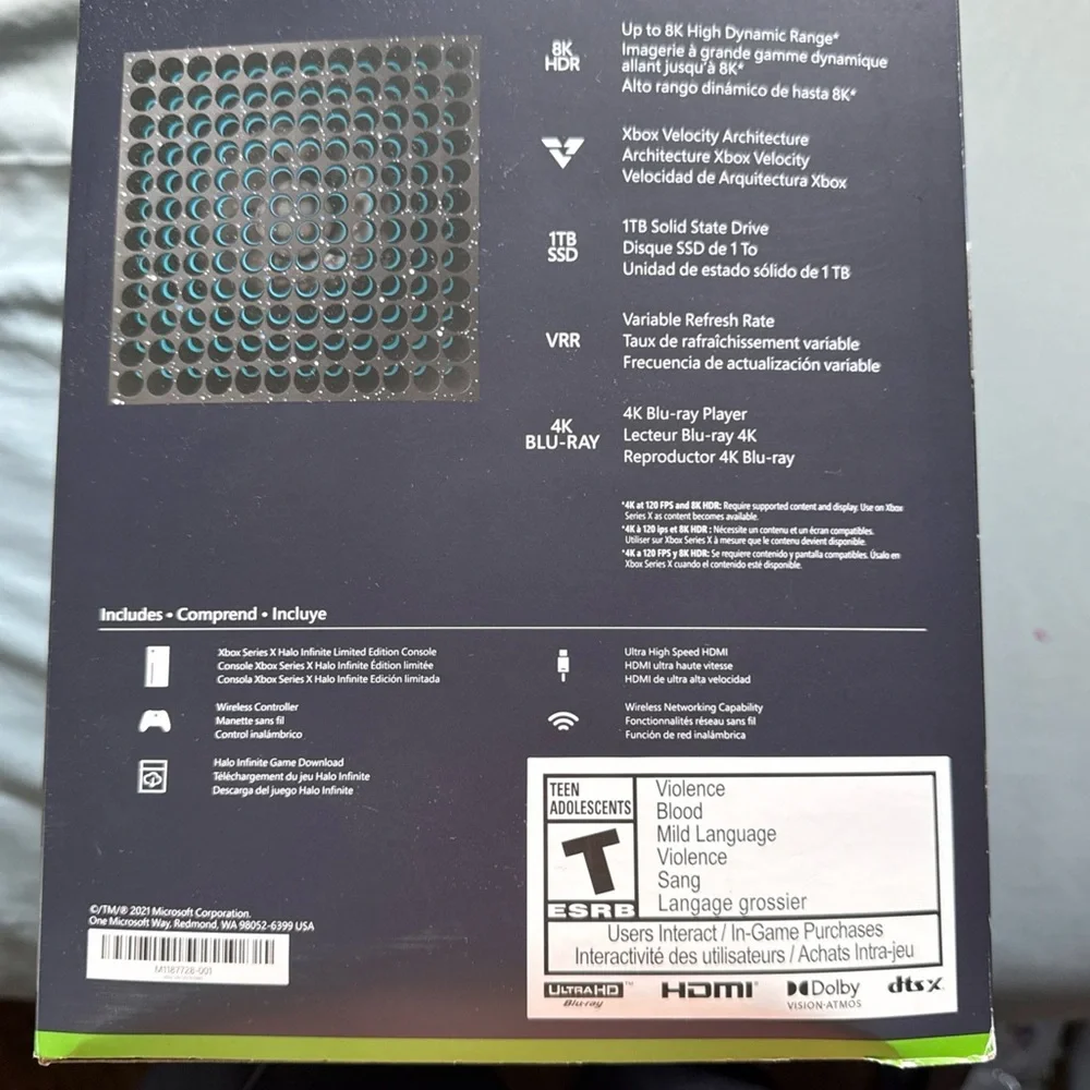 Microsoft Xbox Console - Black with Gold and Blue Accents